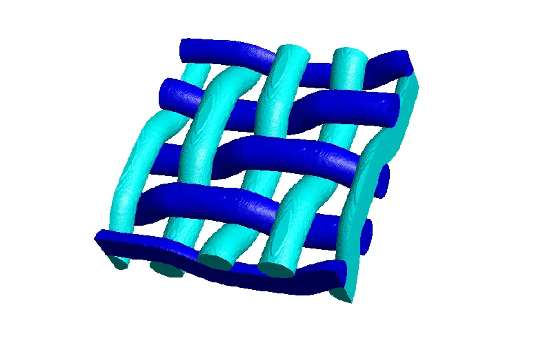 Simulated image showing the structure of the mesh in 3D.
