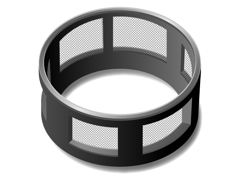 Illustration of a Cylindrical Mesh Filter