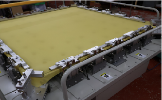 Screen printing machine set with mesh for screen printing
